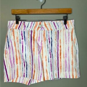 Isaac Mizrahi striped watercolor Shorts